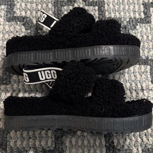 UGG Black Fluff Yeah Slippers